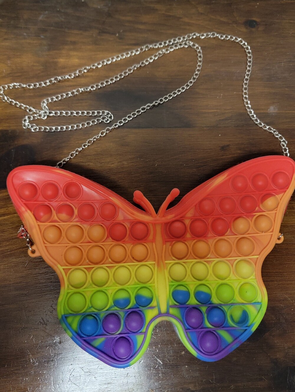 Rainbow Butterfly Pop It Purse